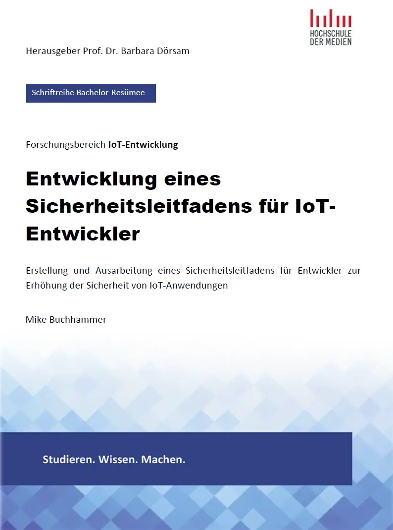 bachelorSchriftenreihe-mike-buchhammer Cover der wissenschaftlichen Publikation