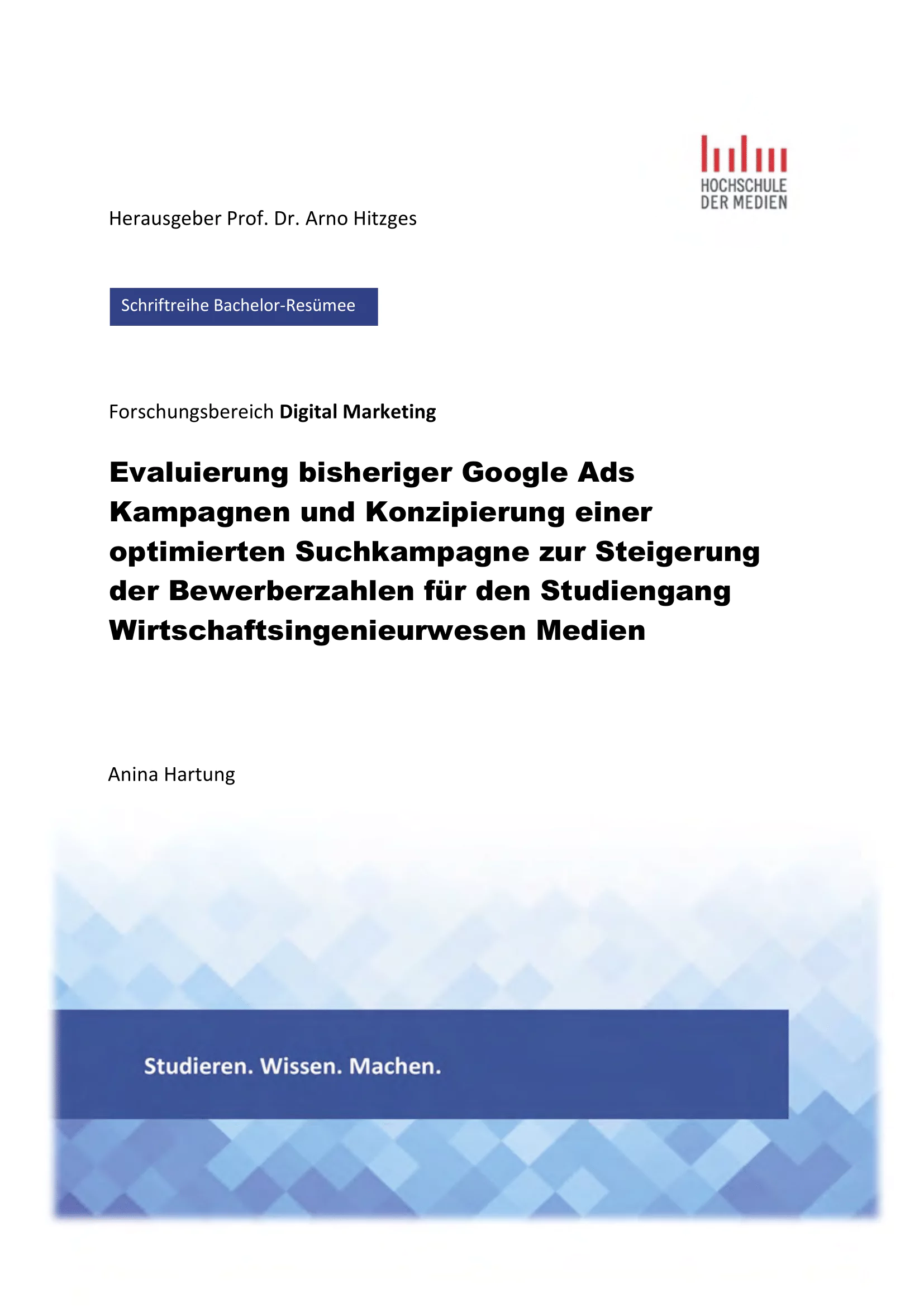 Cover der wissenschaftlichen Publikation