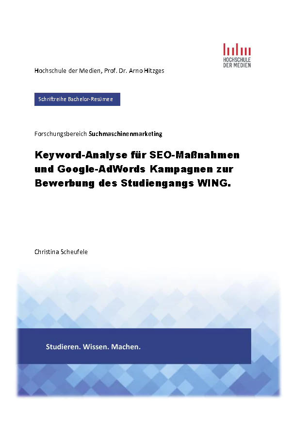 Cover der wissenschaftlichen Publikation