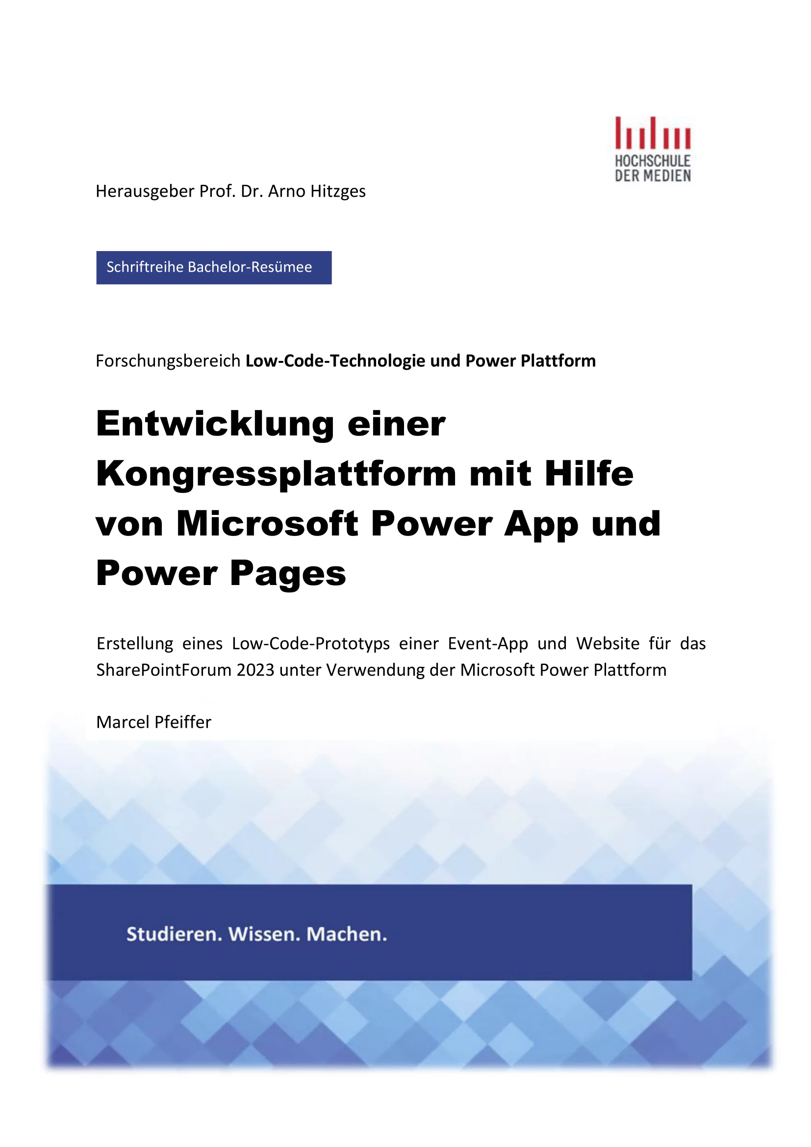 bachelorSchriftenreihe-marcel-pfeiffer Cover der wissenschaftlichen Publikation