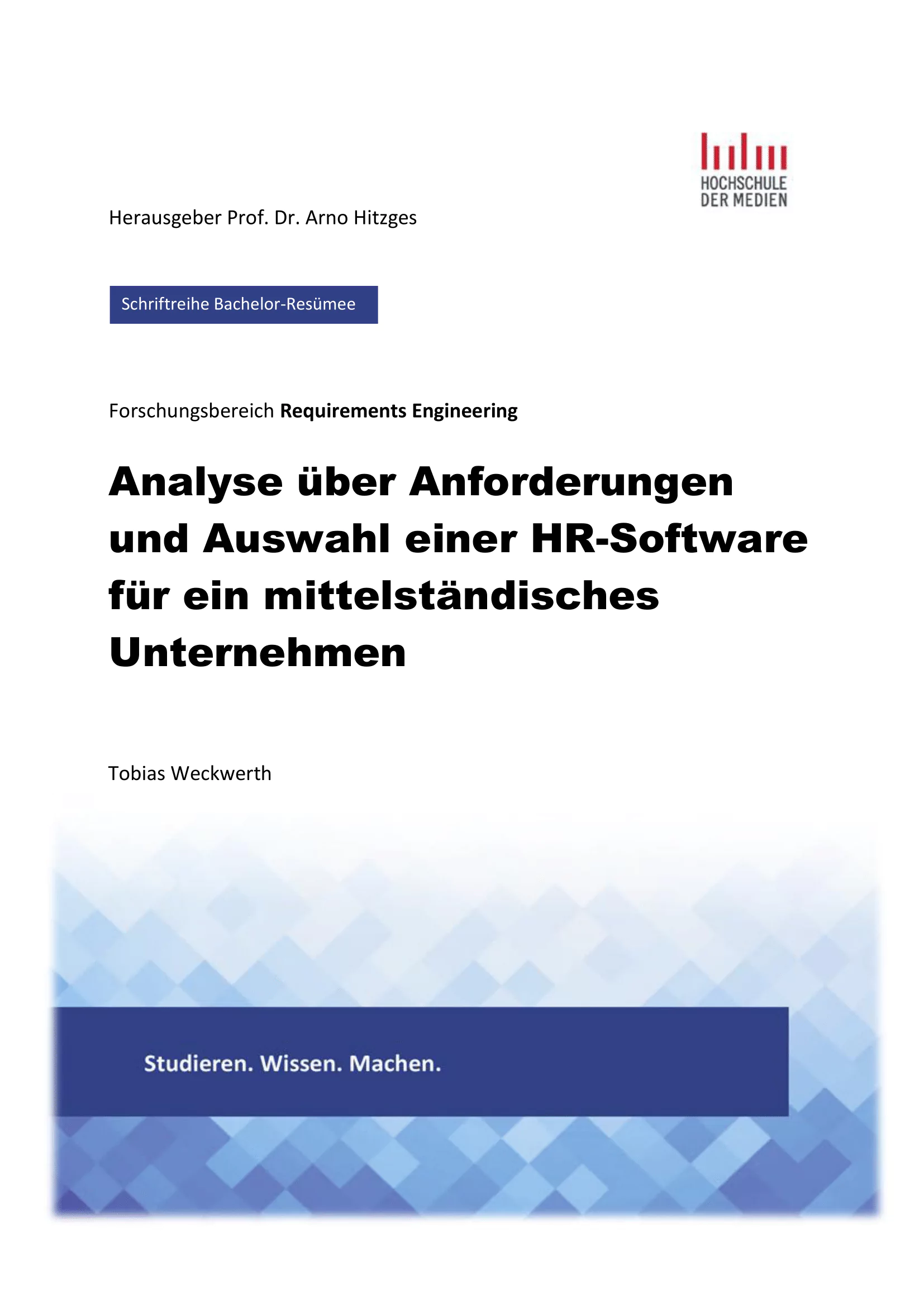 Cover der wissenschaftlichen Publikation