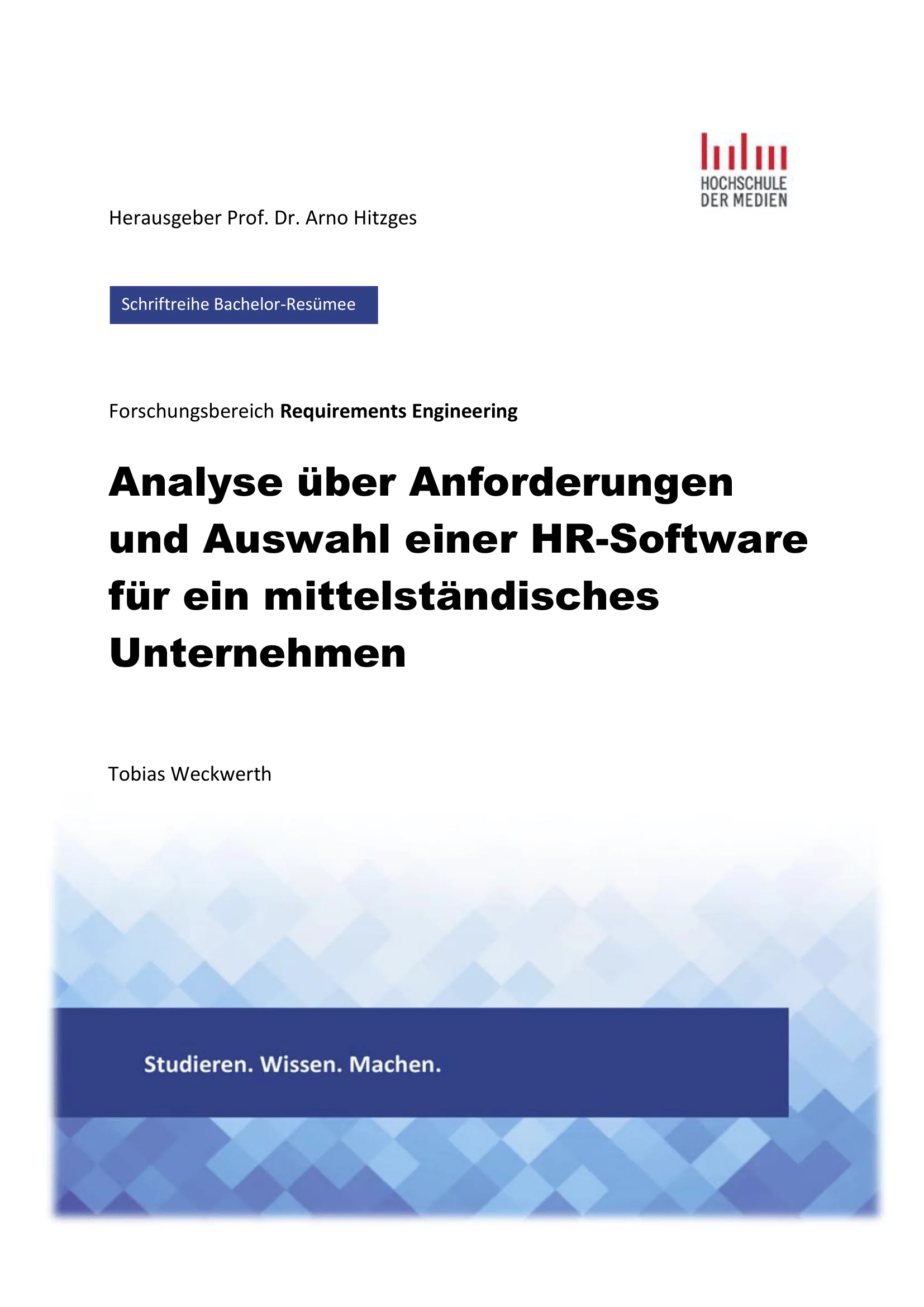 bachelorSchriftenreihe-tobias-weckwerth Cover der wissenschaftlichen Publikation